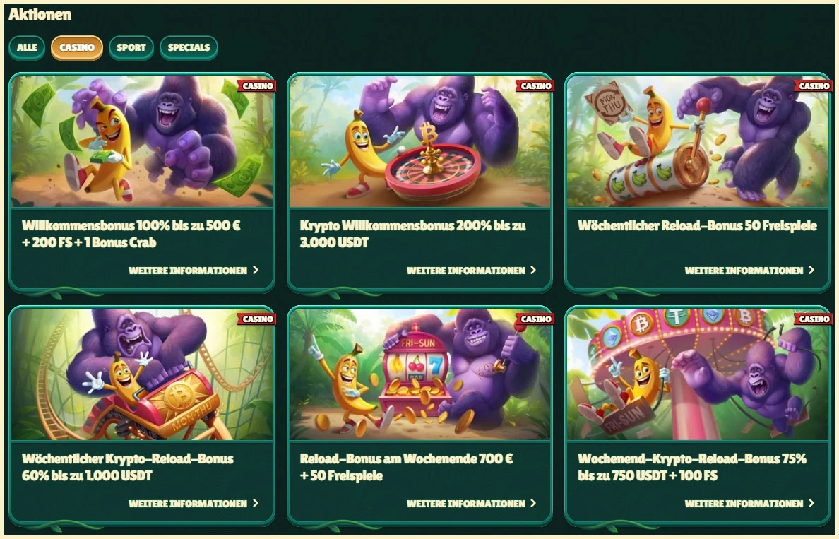 Bonusangebote und Aktionen bei GoKong