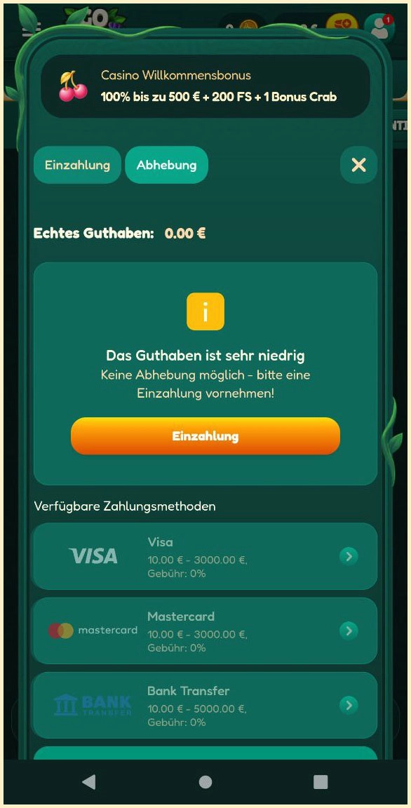 Auszahlungen bei GoKong– schnelle Transaktionen