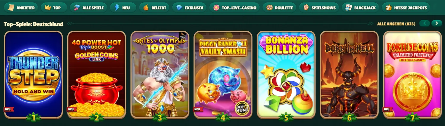 GoKong Spielkatalog: über 117 Anbieter, Slots, Tisch- und Liveformate