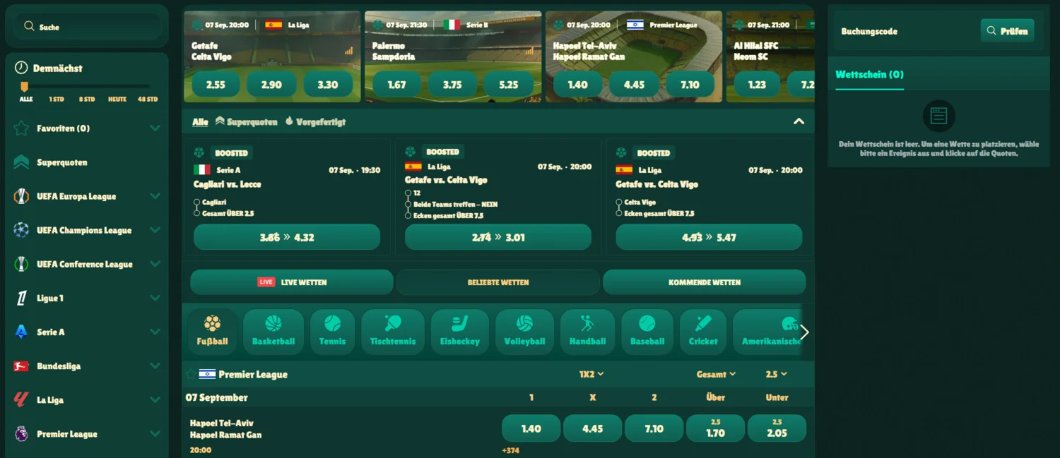 GoKong Sportwetten: Klassiker, eSports und Bet Builder