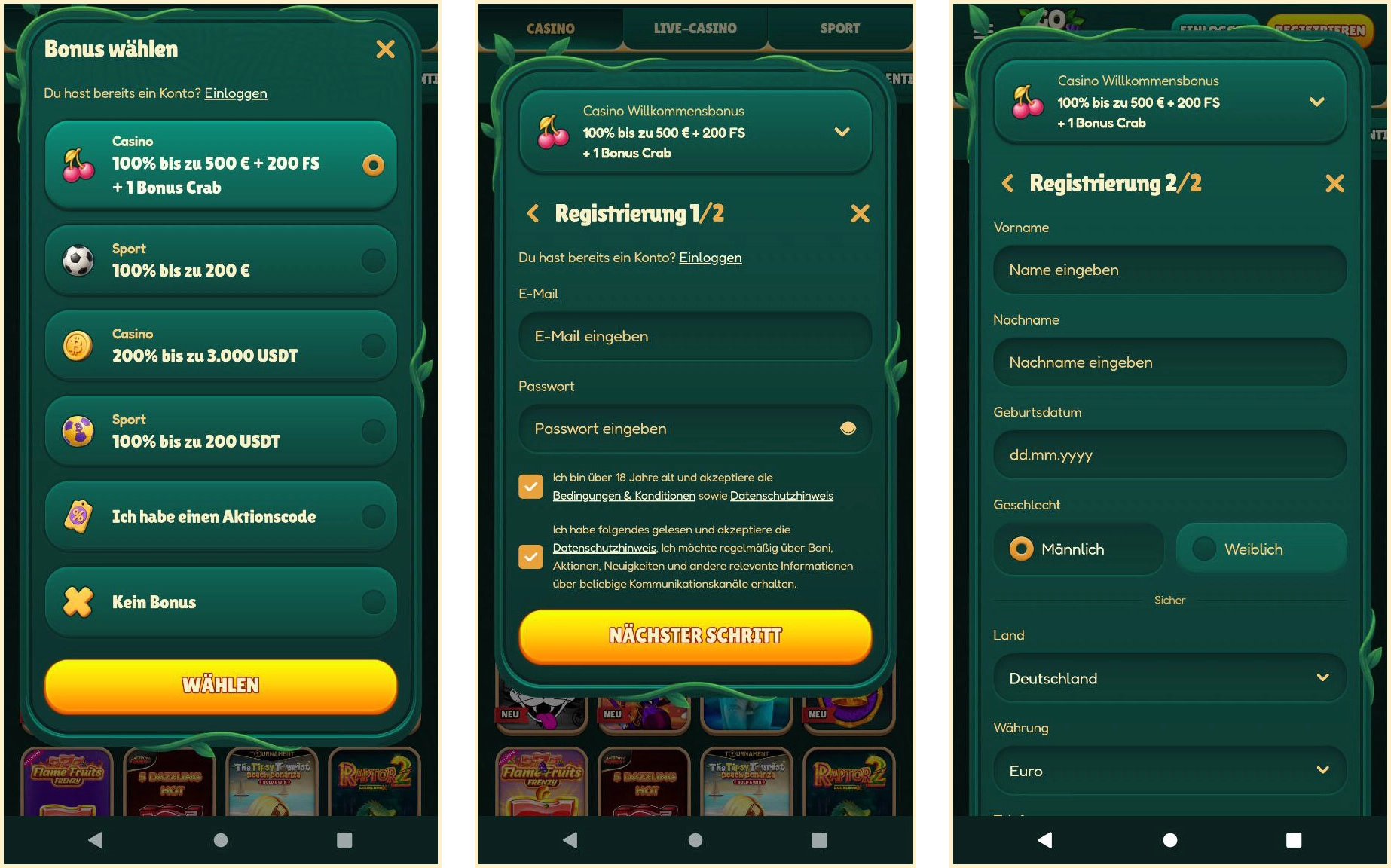 Schnelle und einfache Registrierung bei GoKong