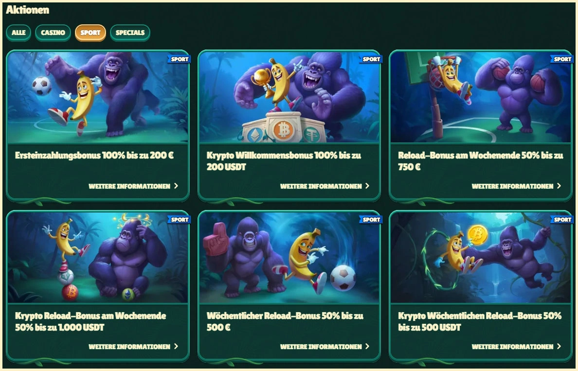 Cashback-Bonus auf Sportwetten bei GoKong verfügbar